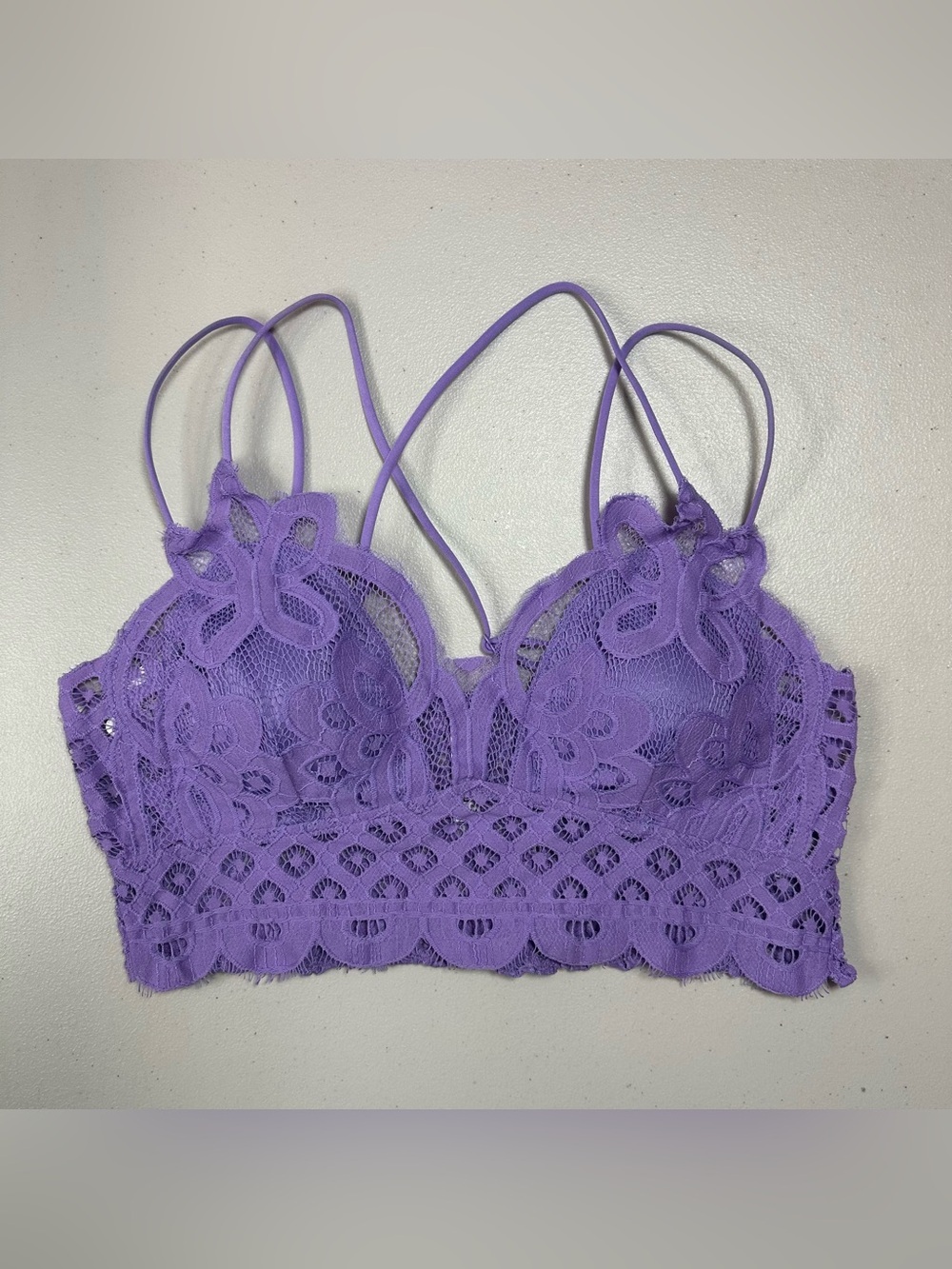 Zenana Outfitters Lavender Lace Floral Bralette